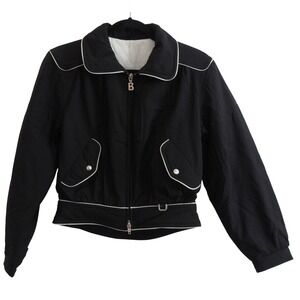 Vintage Bogner Ski Jacket Women's 8 Black & White Nylon Made in USA